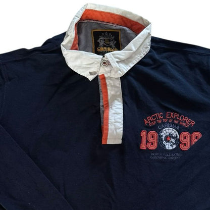 Large Carisma Navy Arctic Explorer Rugby Shirt