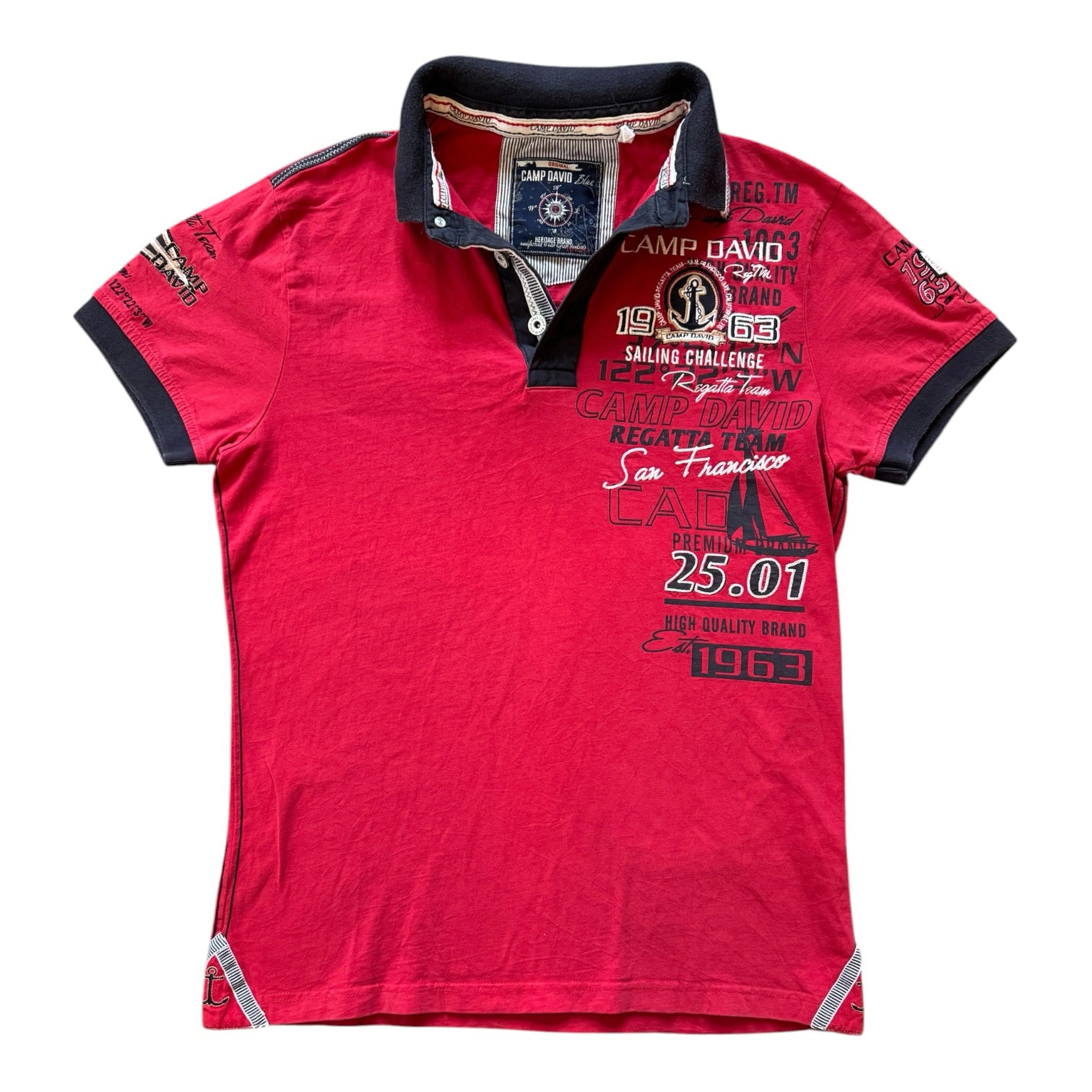 Medium Camp David Red Polo Shirt – Flints Finds
