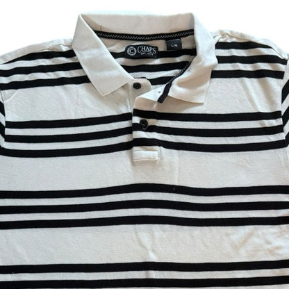Large Chaps White and Black Polo Shirt