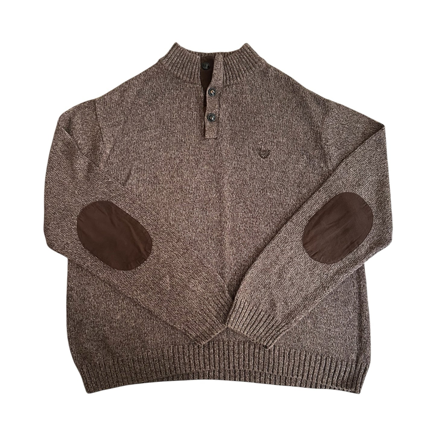 XXL Chaps Brown Knitted 1/4 Button Jumper