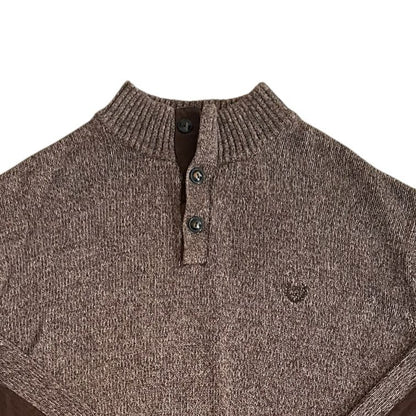 XXL Chaps Brown Knitted 1/4 Button Jumper