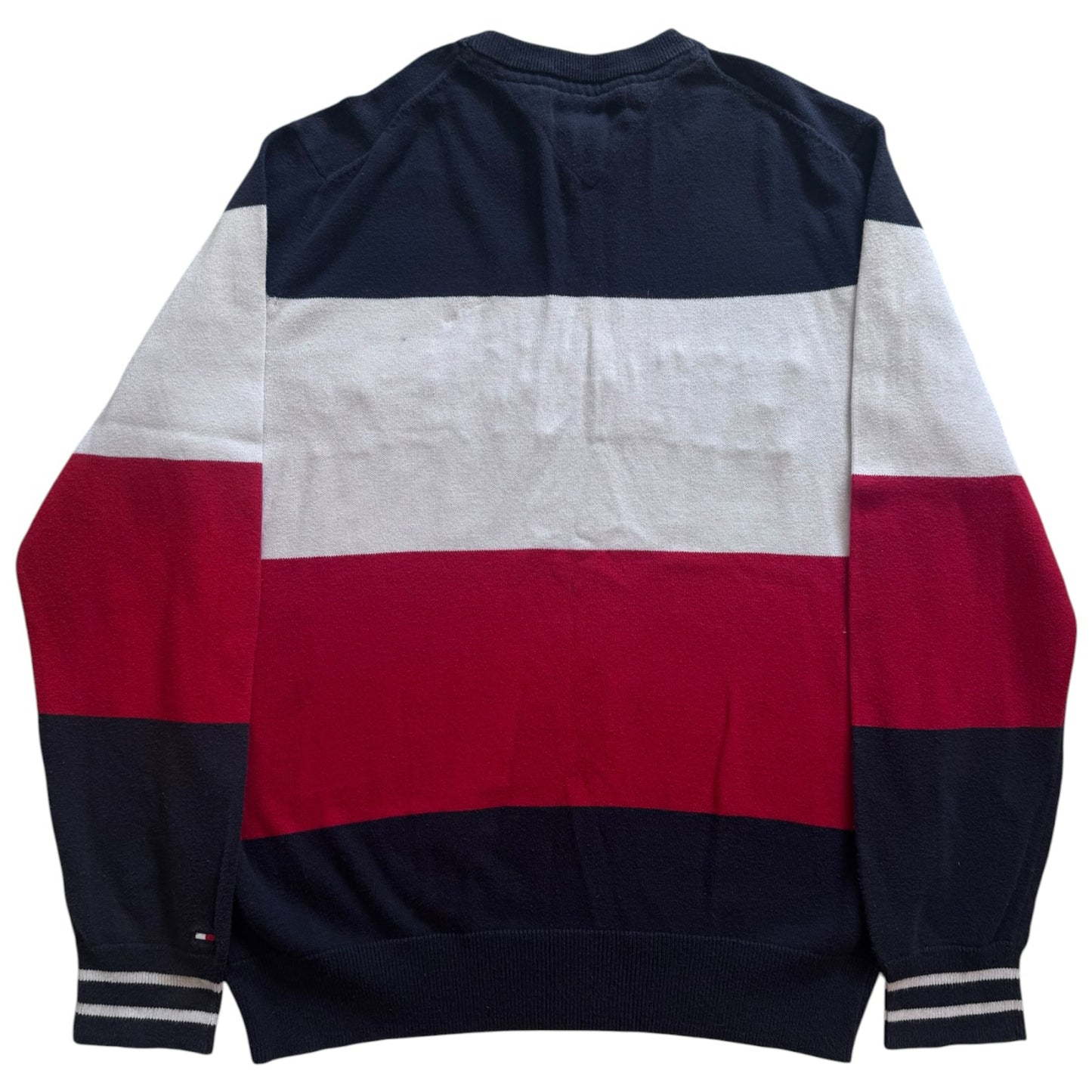 Small Tommy Hilfiger Navy, Red and White Spellout Sweatshirt