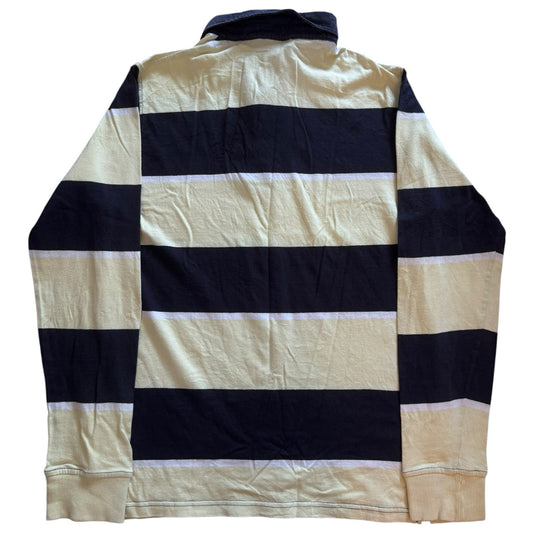 Medium Racing Green Navy and Cream Rugby Shirt