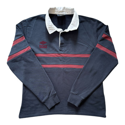 Small Umbro x Balibaris Navy and Red Rugby Shirt