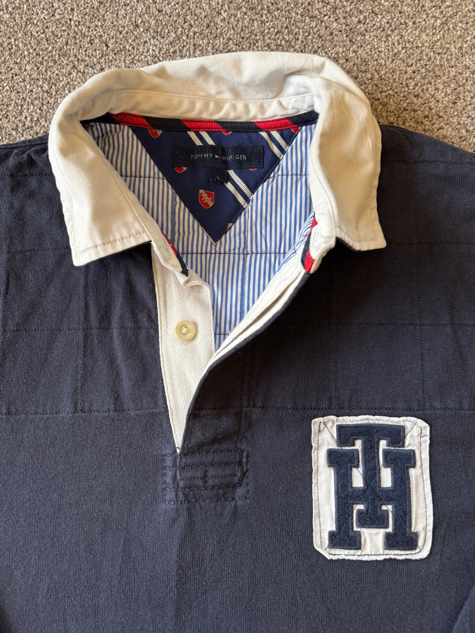 Large Tommy Hilfiger Navy Rugby Shirt