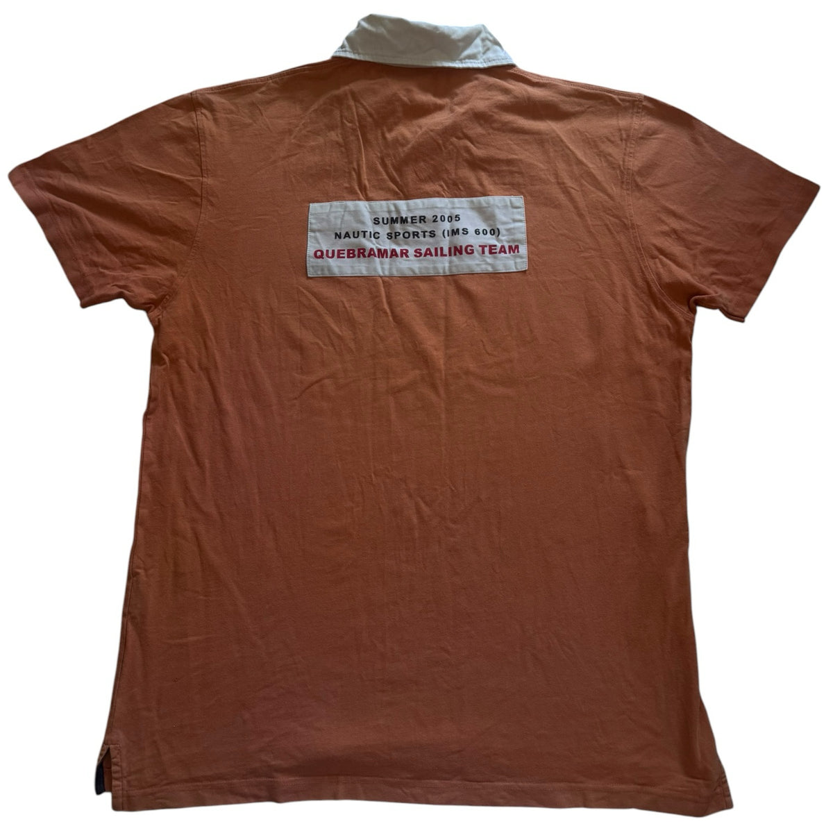 Large Quebramar Orange Short Sleeved Sailing Rugby Shirt