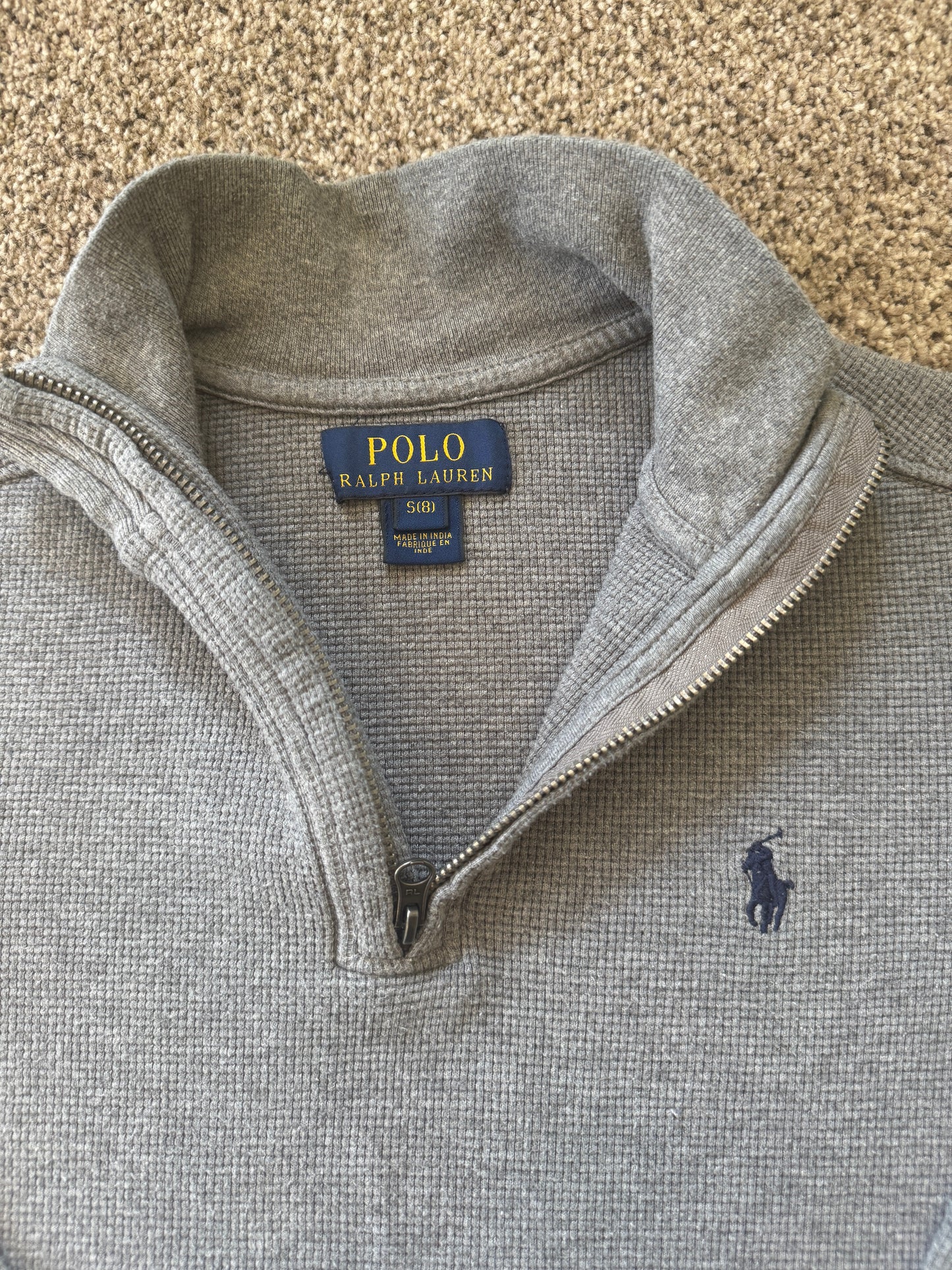 Aged 8 Ralph Lauren Grey 1/4 Zip