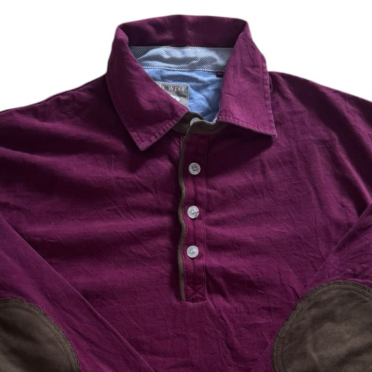 Medium Easy Wear Burgundy Rugby Shirt