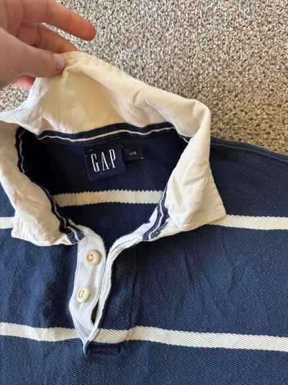 Large Gap Navy and White Rugby Shirt