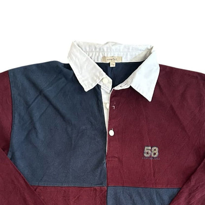 Aged 14 Childrentex Navy and Burgundy Rugby Shirt