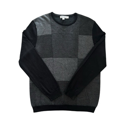 Medium Calvin Klein Black and Grey Wool Knitted Jumper