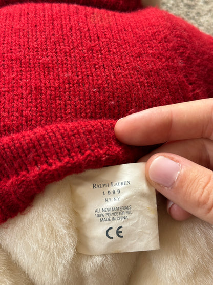 Ralph Lauren White Polo 2000 Teddy Bear With Red Jumper