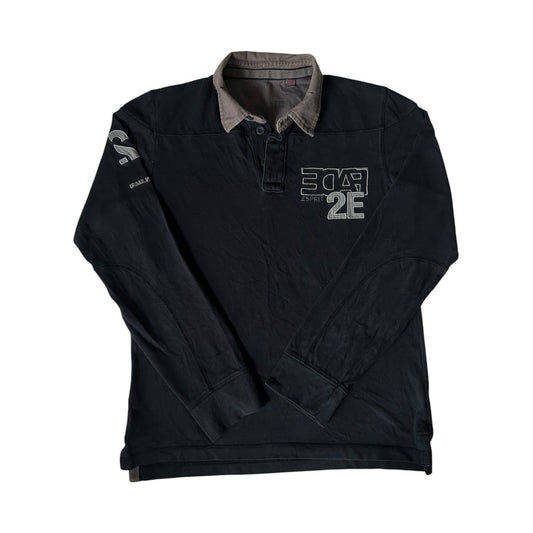 Large Esprit Black Rugby Shirt