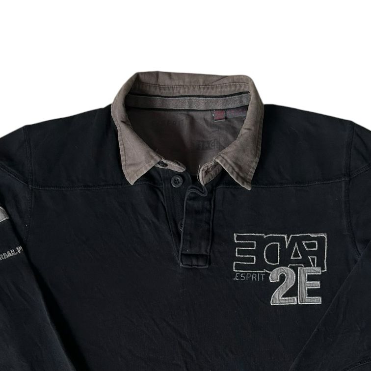 Large Esprit Black Rugby Shirt