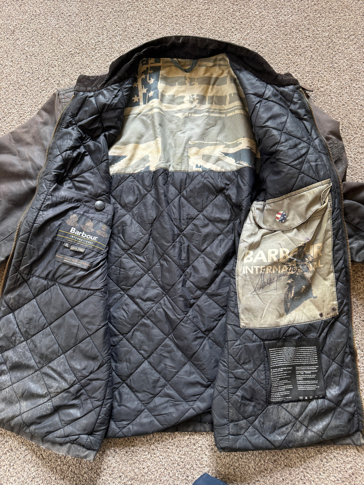 Woman's Extra large Barbour x Steve McQueen Bonner Biker Wax Jacket in a Browny Colour