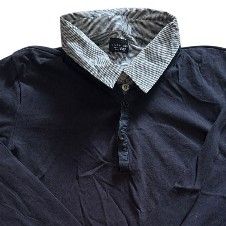 Medium Zara Navy Rugby Shirt
