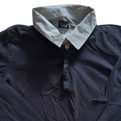 Medium Zara Navy Rugby Shirt
