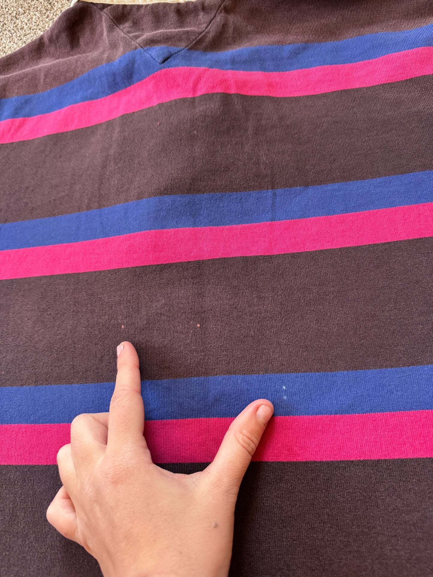 Medium Tommy Hilfiger Brown Striped Rugby Shirt