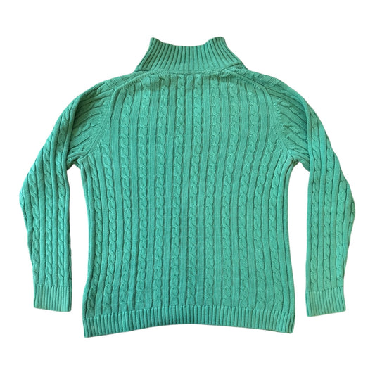 Woman's Large L.L.Bean Green Knitted Cable Knit Jumper