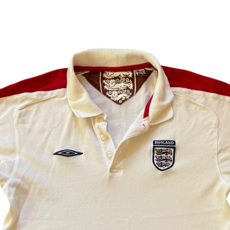 Medium 2005-06 Umbro White England Football Polo Shirt