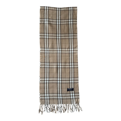 Burberry Light Beige/ Brown Lambswool Scarf