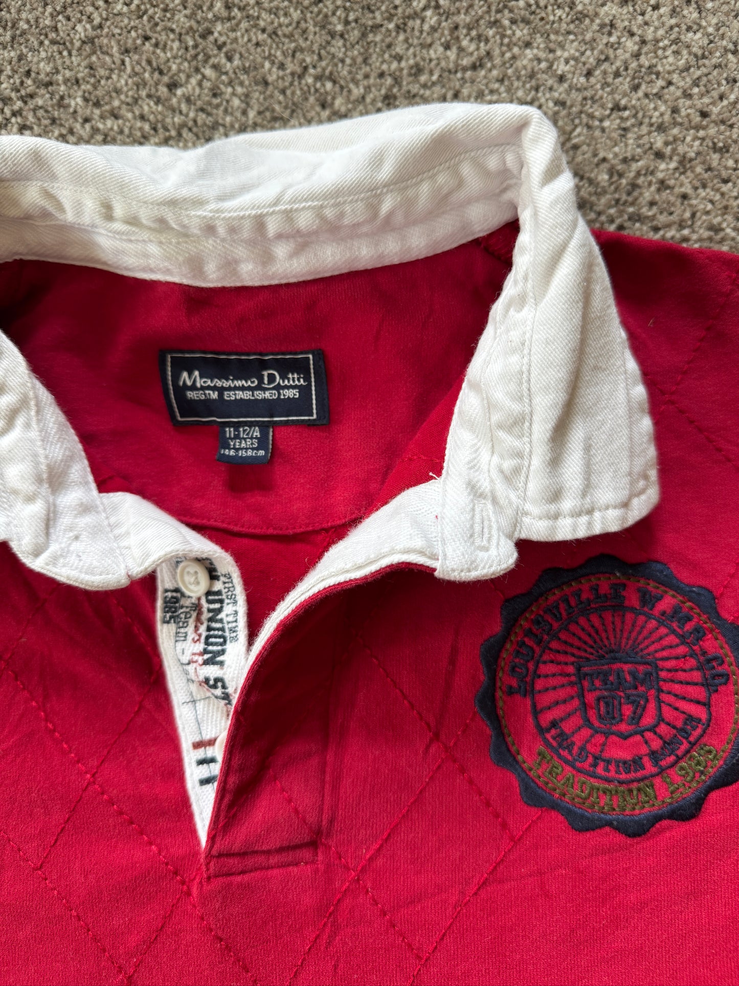 Aged 11-12 Massimo Dutti Red Rugby Shirt