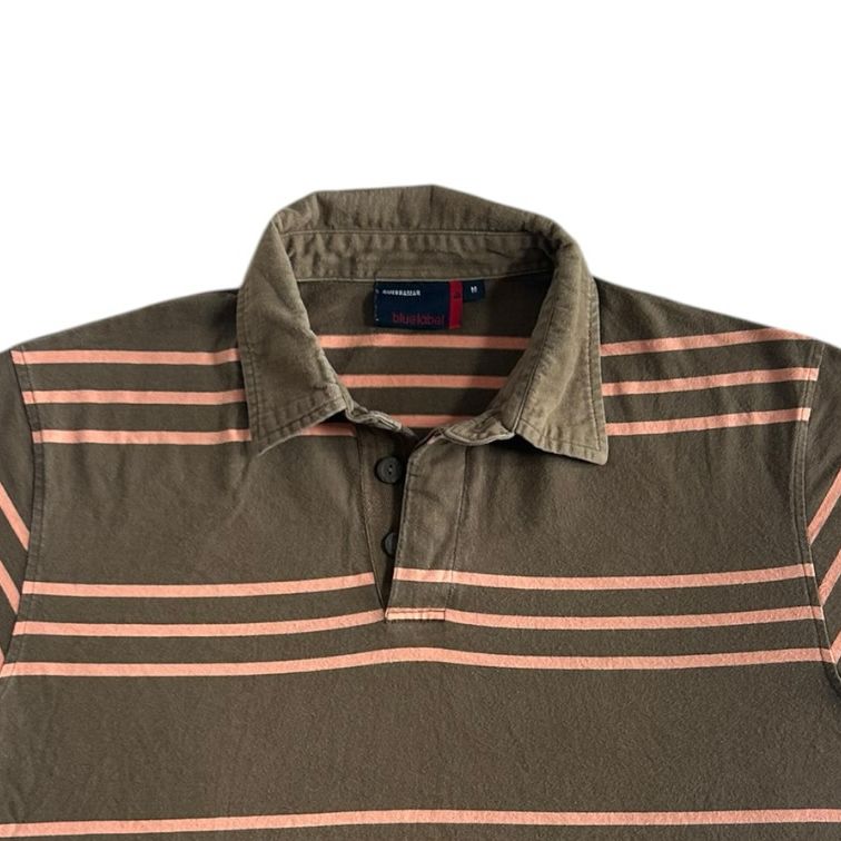 Medium Quebramar Olive Green and Salmon Rugby Shirt