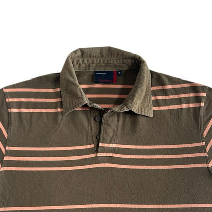 Medium Quebramar Olive Green and Salmon Rugby Shirt