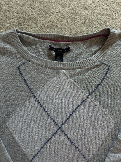 Small Tommy Hilfiger Grey Knitted Argyle Jumper