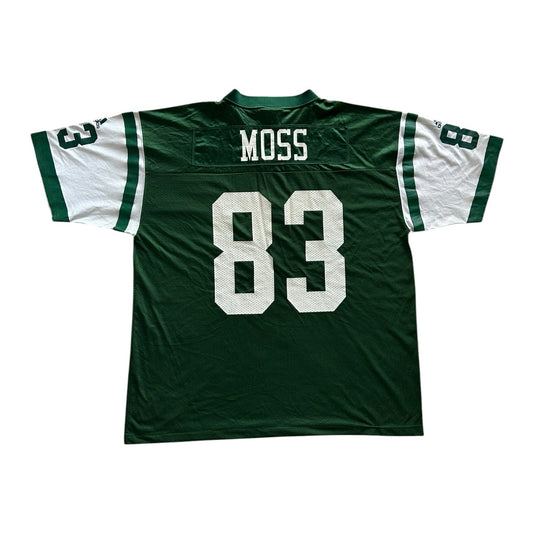 2002-04 XXL Adidas Green New York Jets 83 Moss NFL Jersey