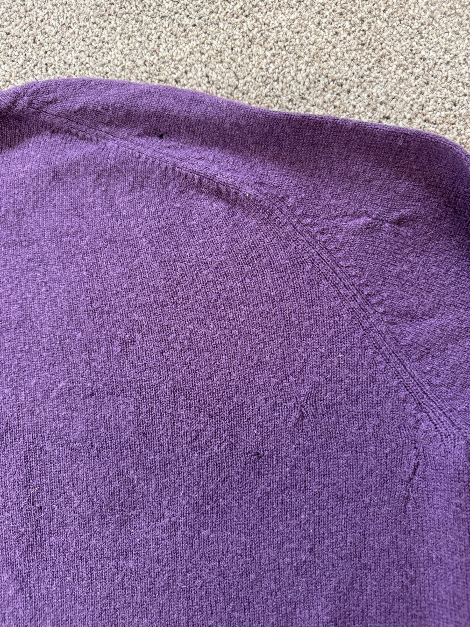 Extra large Nike Golf Purple Lambswool Jumper - repaired/holes