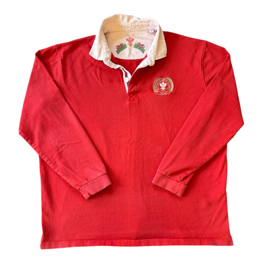 Extra large Cotton Traders Red Wales Rugby Shirt