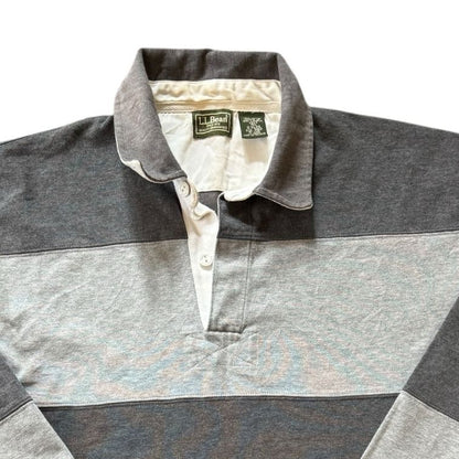 Medium 90s L.L.bean Light and Dark Grey Rugby Shirt