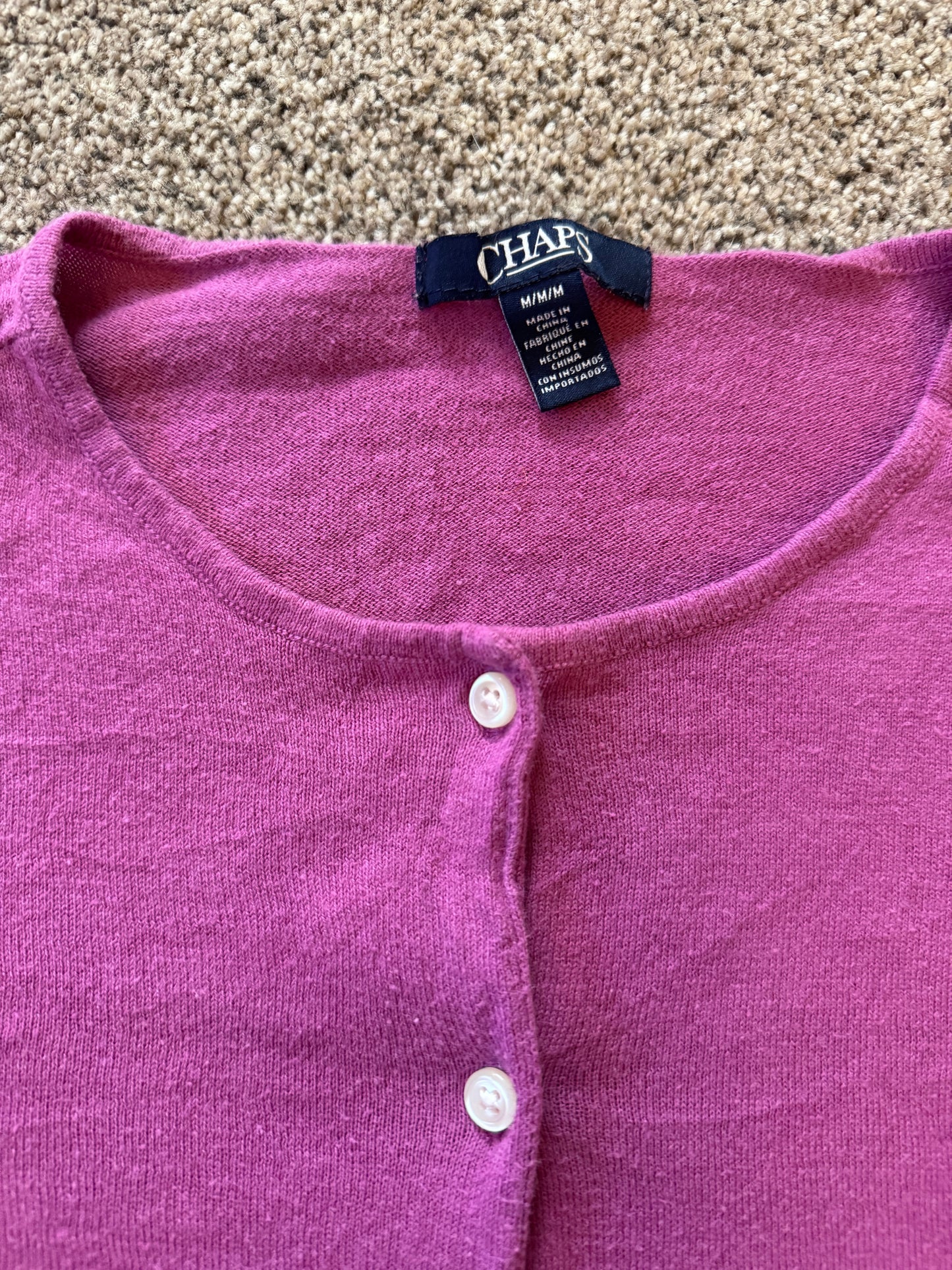 Woman's Medium Chaps Pink Cardigan