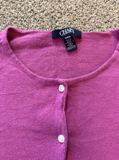Woman's Medium Chaps Pink Cardigan