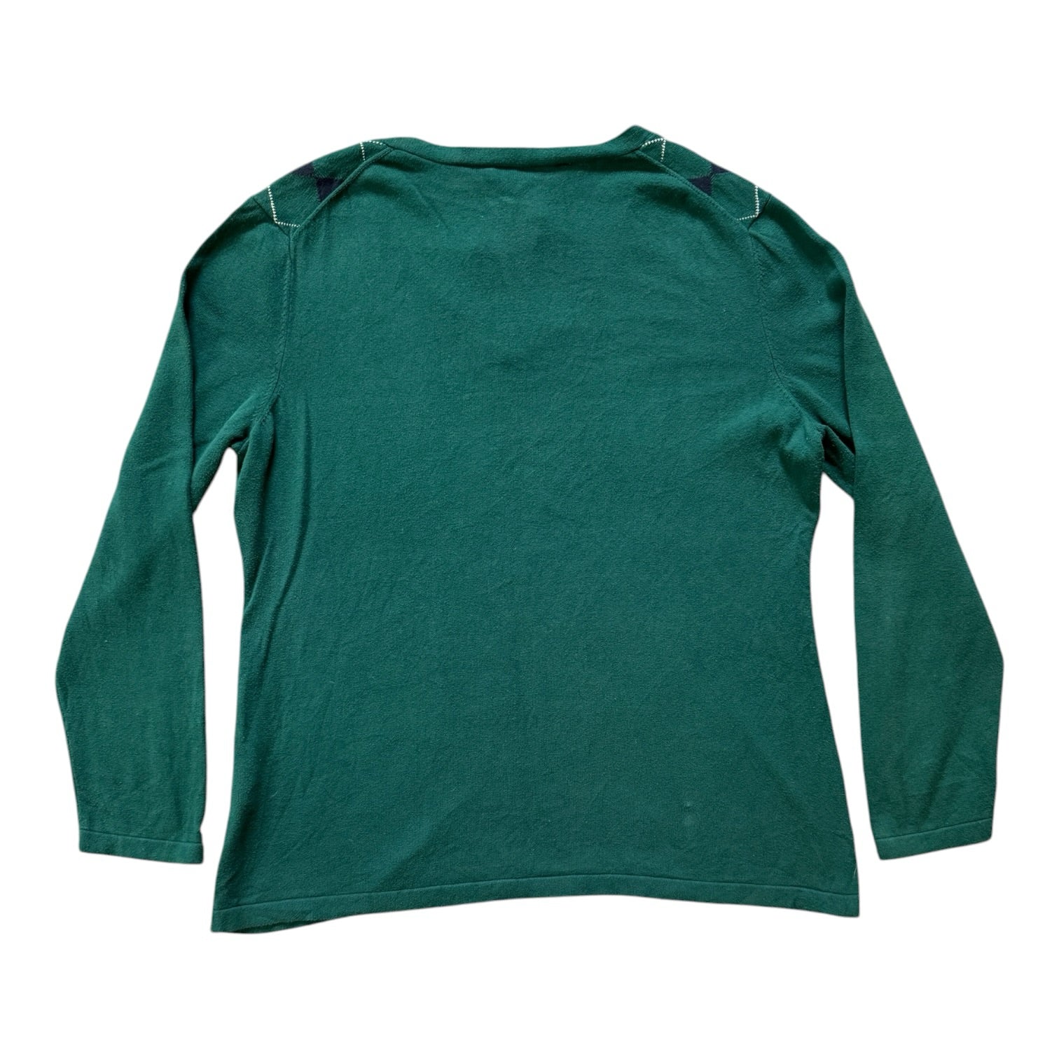 Woman's Extra large Tommy Hilfiger Green Argyle V-Neck Jumper