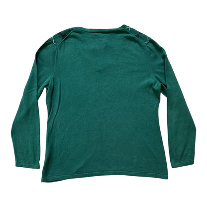 Woman's Extra large Tommy Hilfiger Green Argyle V-Neck Jumper