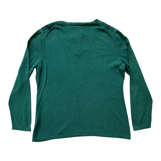 Woman's Extra large Tommy Hilfiger Green Argyle V-Neck Jumper