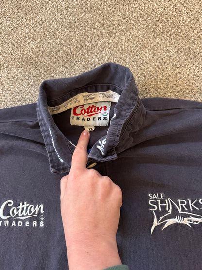 Extra large Cotton Traders 2005/06 Sale Sharks Navy Rugby Shirt