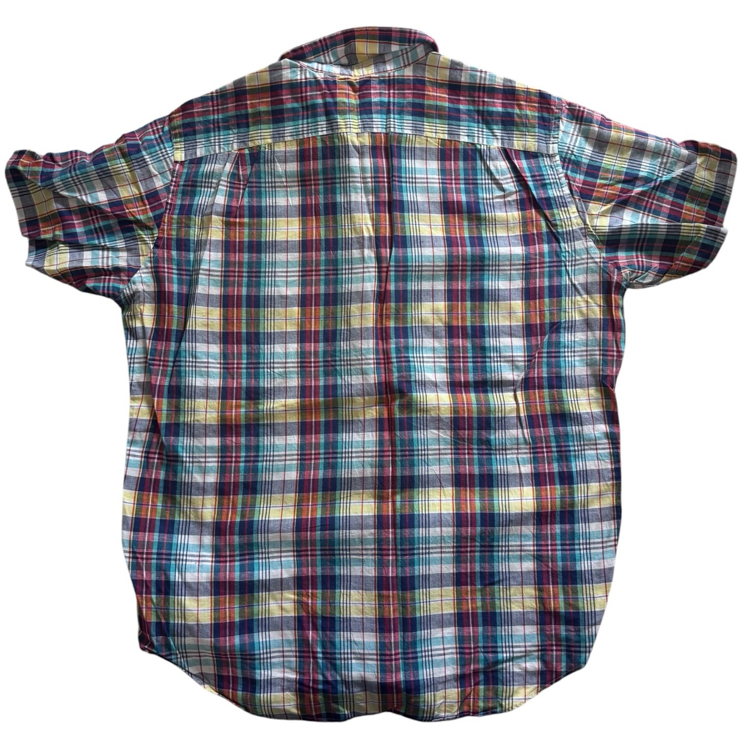Large Nautica Blue, Yellow and Red Short Sleeved Rugby Shirt