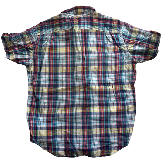 Large Nautica Blue, Yellow and Red Short Sleeved Rugby Shirt