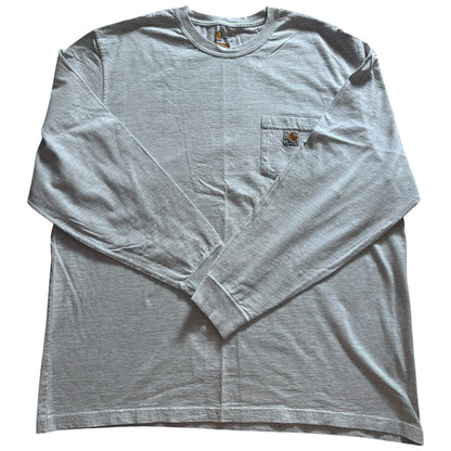 XXL Carhartt Grey Long Sleeved Pocket T-Shirt