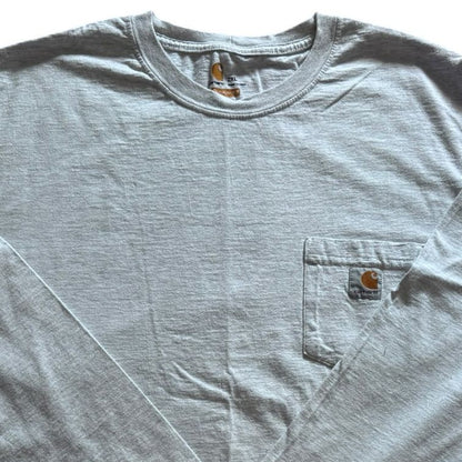 XXL Carhartt Grey Long Sleeved Pocket T-Shirt