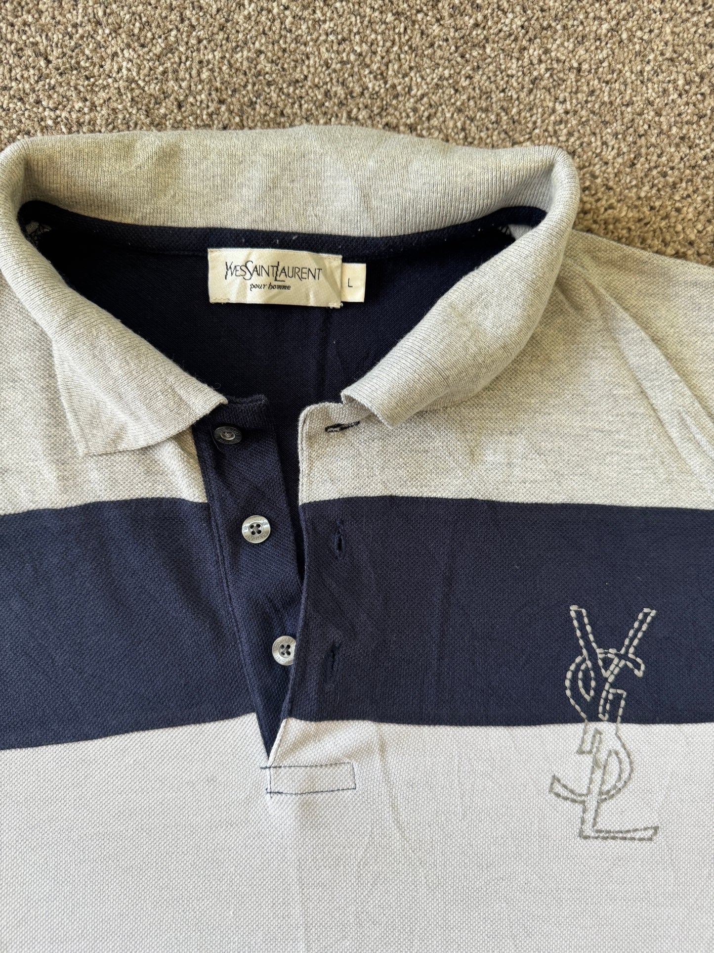 Large Yves Saint Laurent Navy Polo Shirt