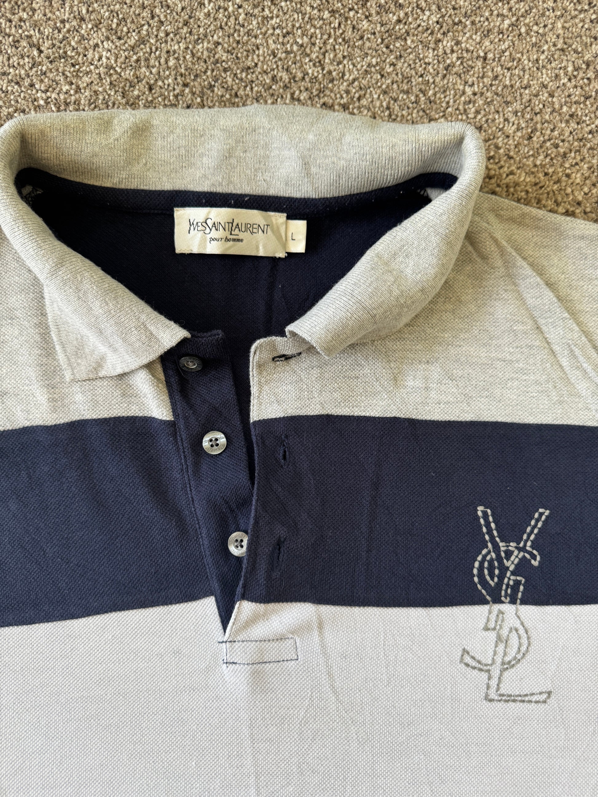 Large Yves Saint Laurent Navy Polo Shirt