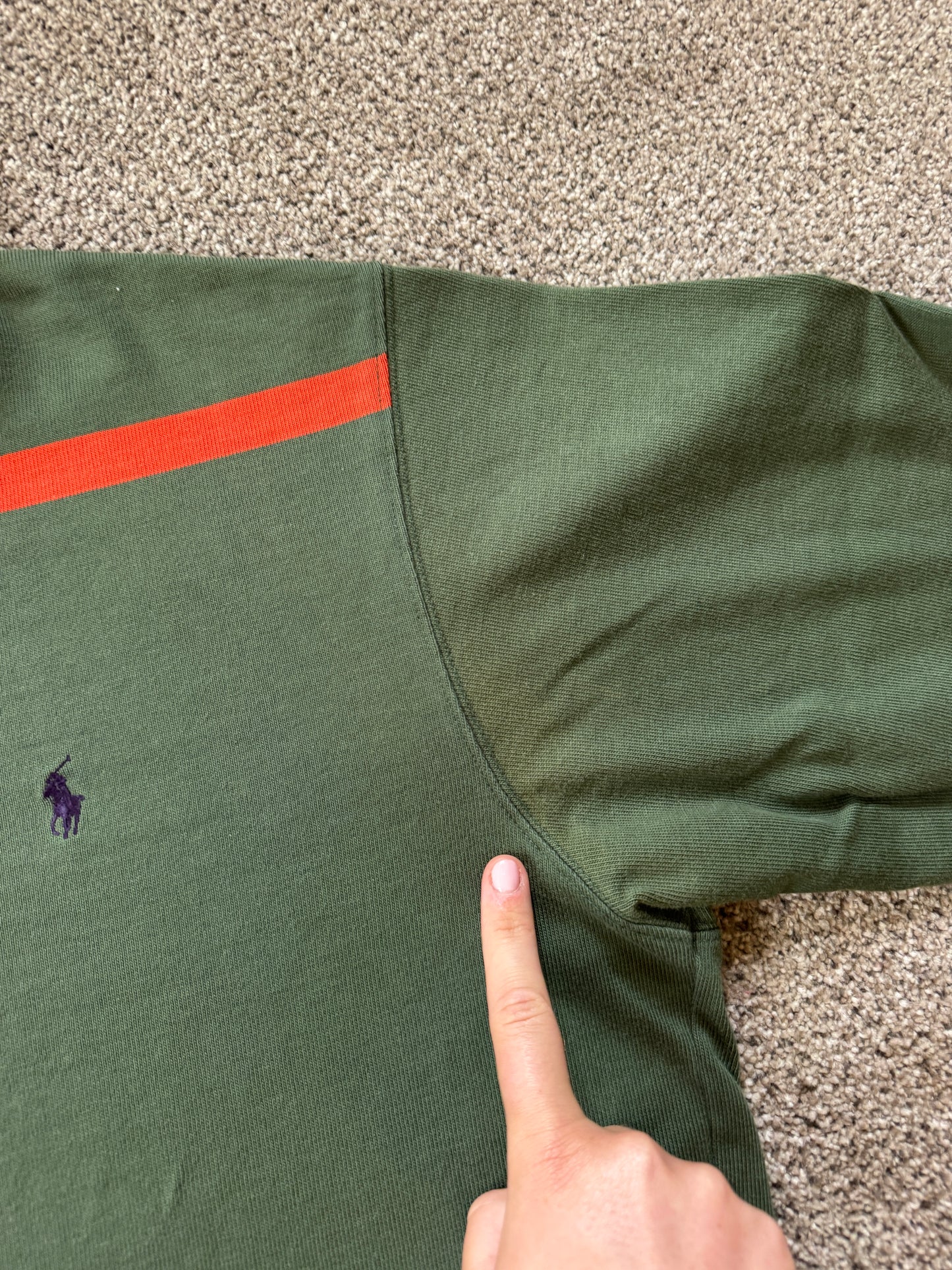 Medium Ralph Lauren Green, Purple and Orange Rugby Shirt