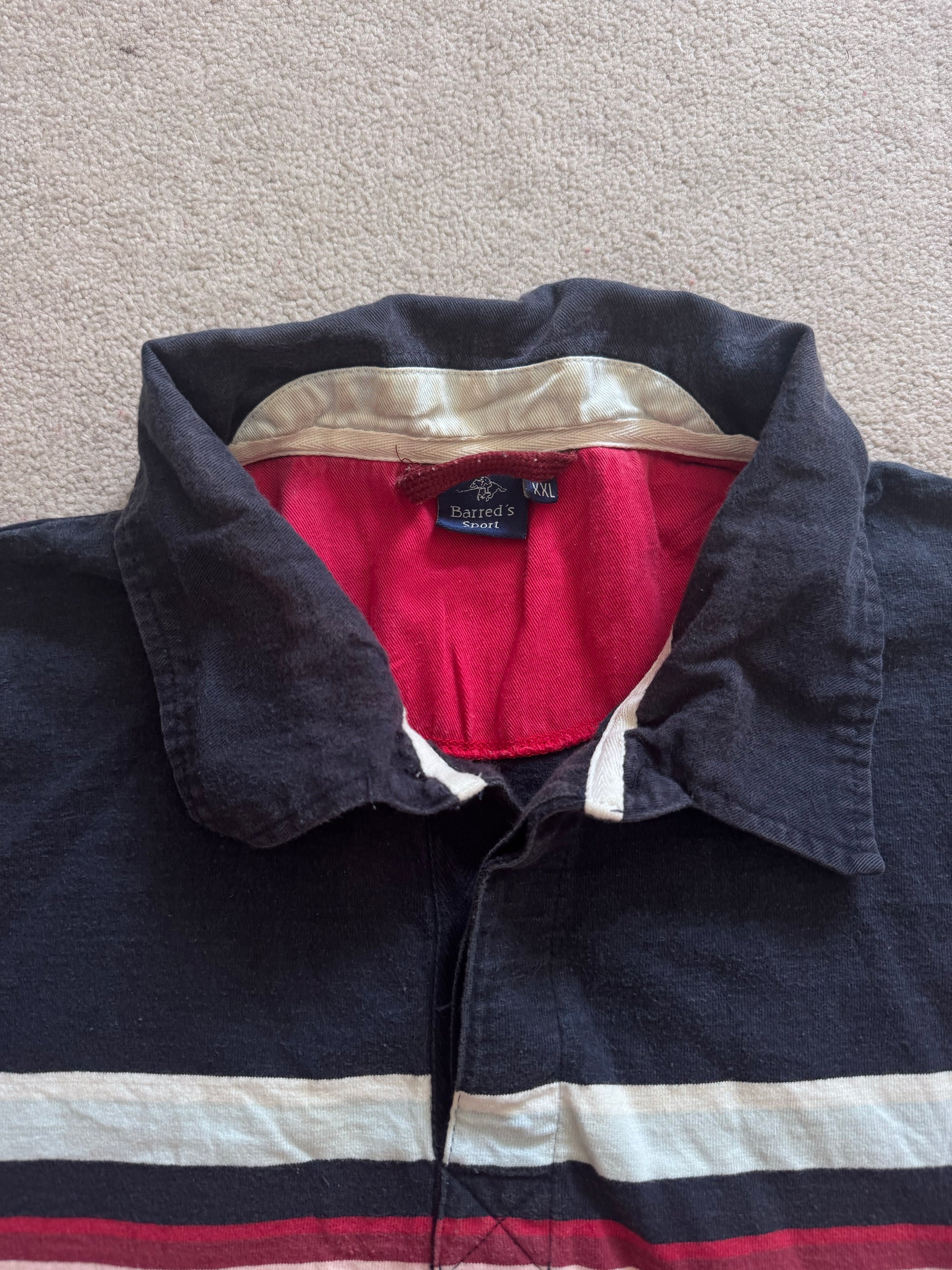 XXL Barred's Sports Navy and Red Rugby Shirt