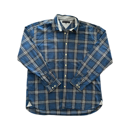 XXL Tommy Hilfiger Blue and Cream Plaid Shirt