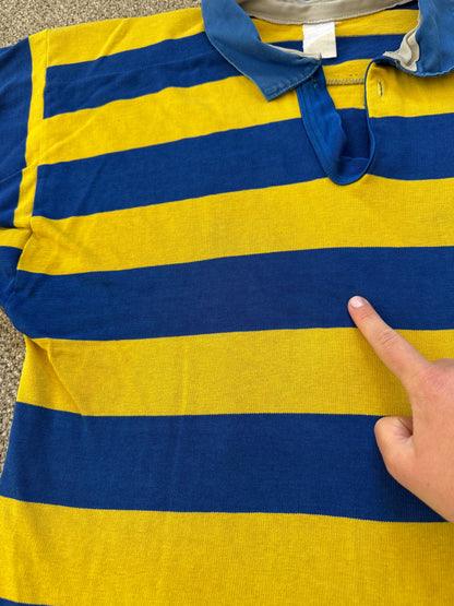 Vintage Medium Nanterre Blue and Yellow Rugby Shirt