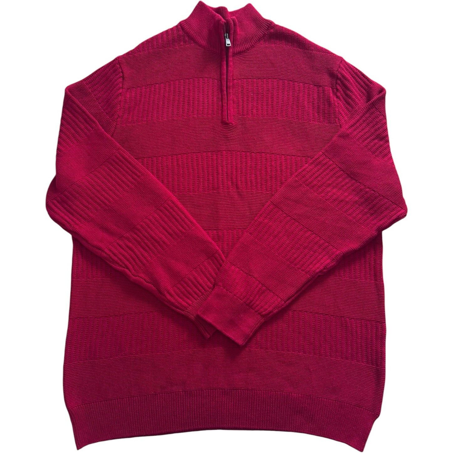 Extra large Chaps Red Knitted 1/4 Zip Jumper